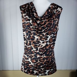 ASHLEY BLUE Animal Print Sleveless Top XL